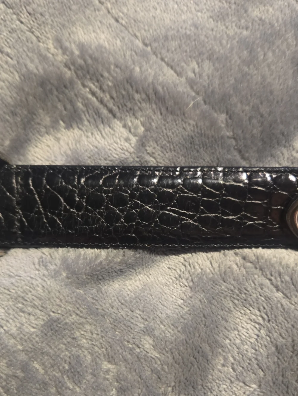 Brighton-Museum Collection Black Cameo Motif Leather Belt-Size Small 45103